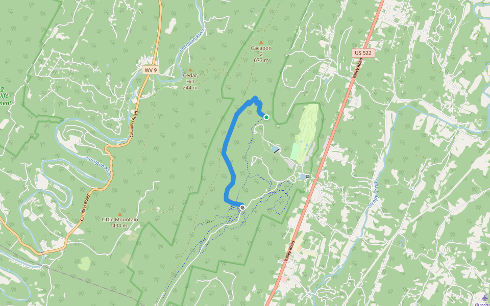 Ziler Loop Trail walking route map in Berkeley Springs