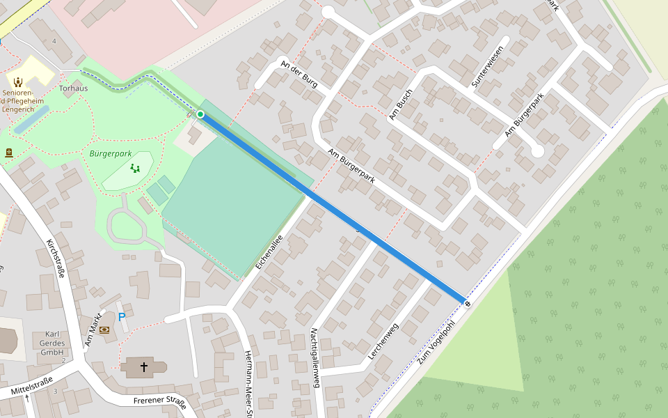 Graf-Droste-zu-Vischering-Allee walking route map in Lengerich
