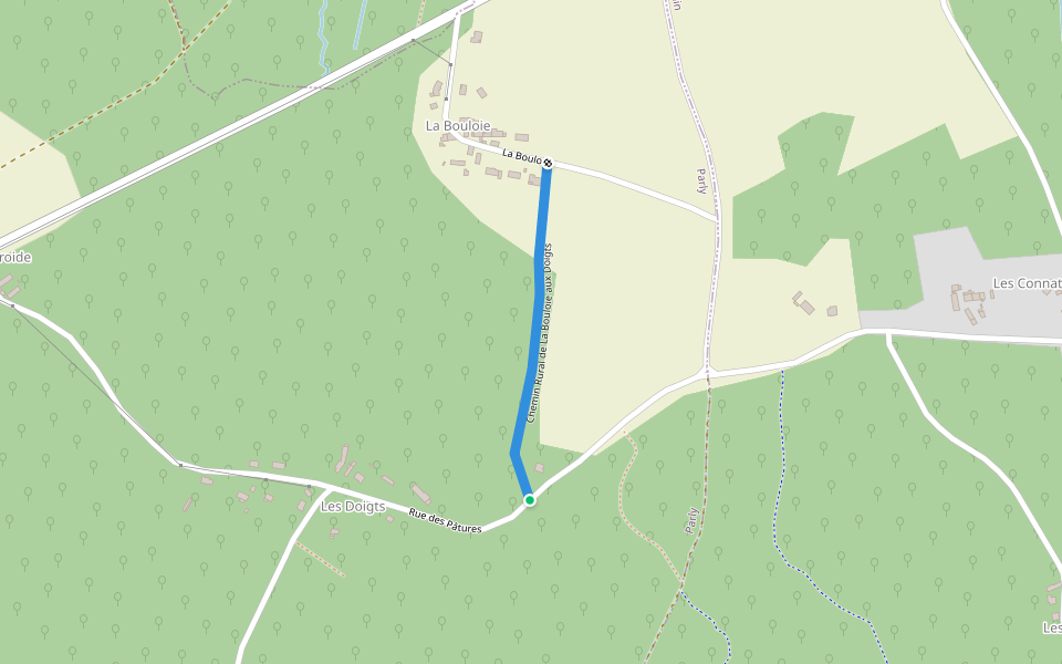 Chemin Rural de La Bouloie aux Doigts walking route map in Parly