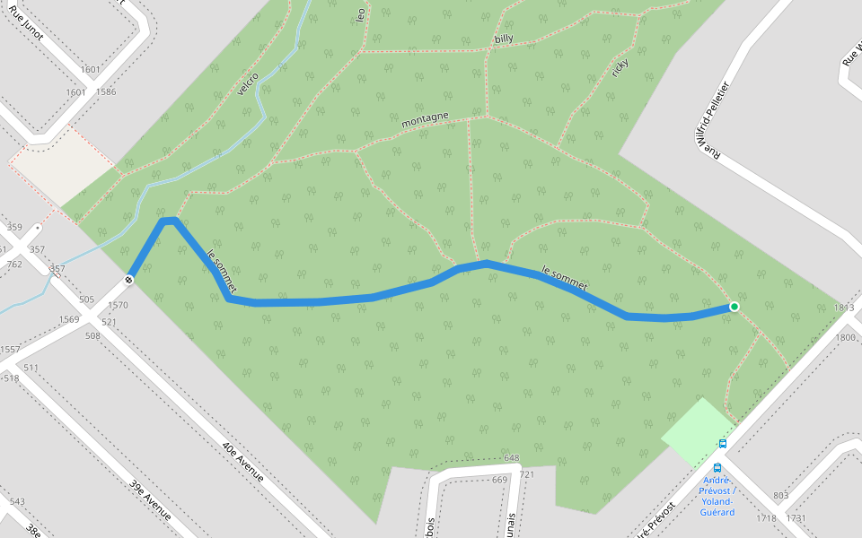 le sommet walking route map in Saint-Jérôme