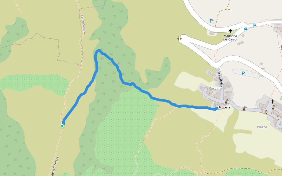 Strada del Ritano walking route map in Borgio
