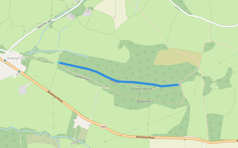Millennium Walk walking route map in Holnicote