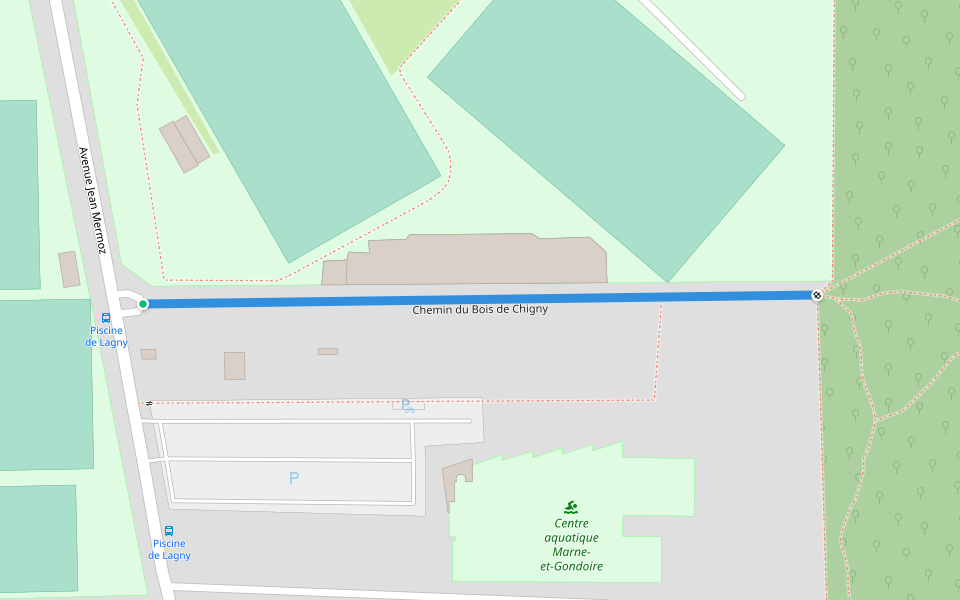 Chemin du Bois de Chigny walking route map in Lagny-sur-Marne