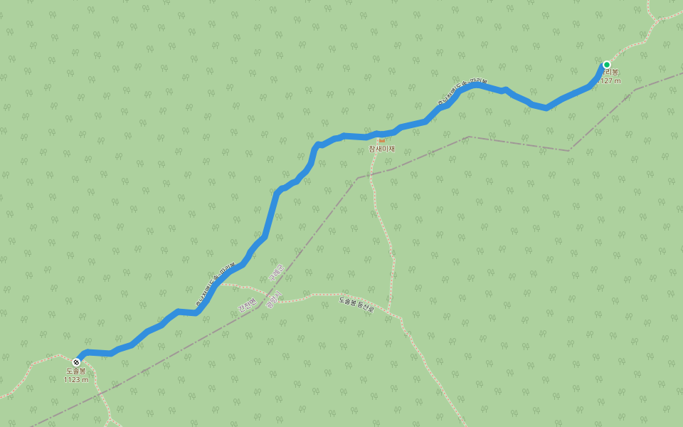 호남정맥(도솔~따리봉 walking route map in Gurye-gun