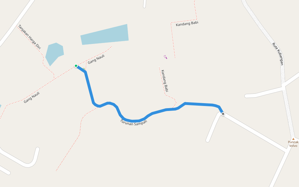 Turunan Sampah walking route map in Pekanbaru