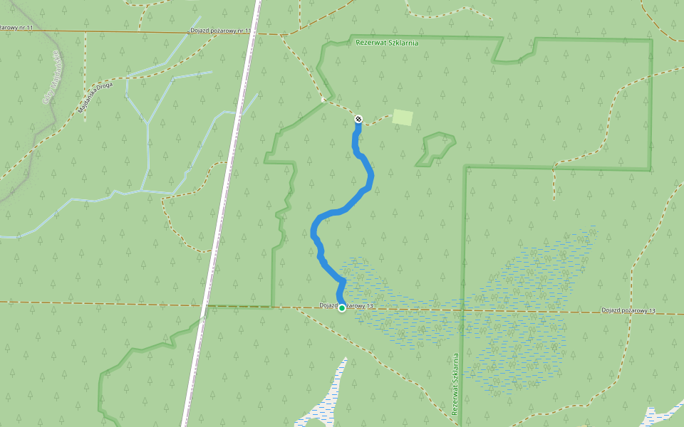 Ścieżka przyrodnicza Rezerwat Szklarnia walking route map in Janów Lubelski