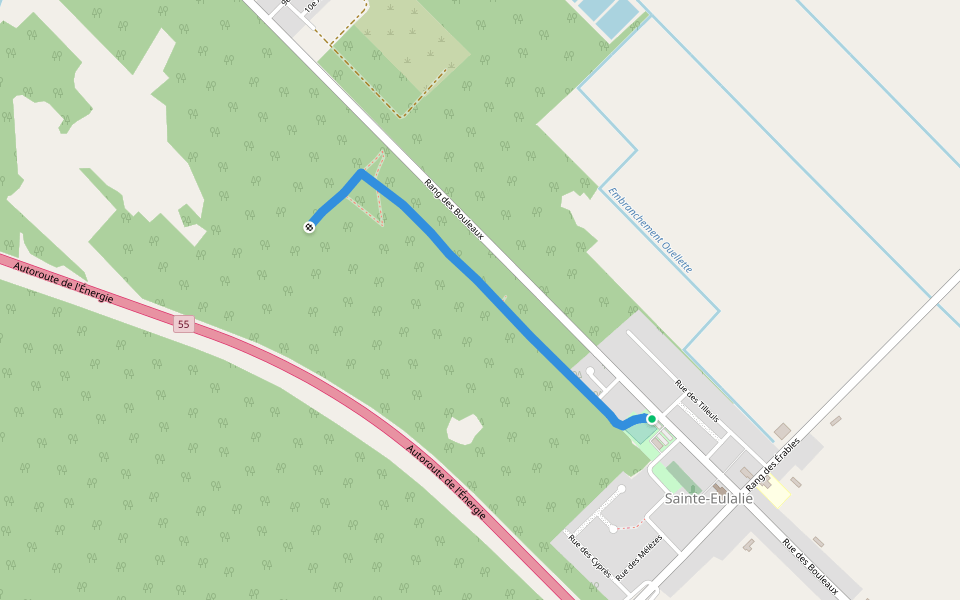 Sentier Robin des Bois walking route map in Sainte-Eulalie