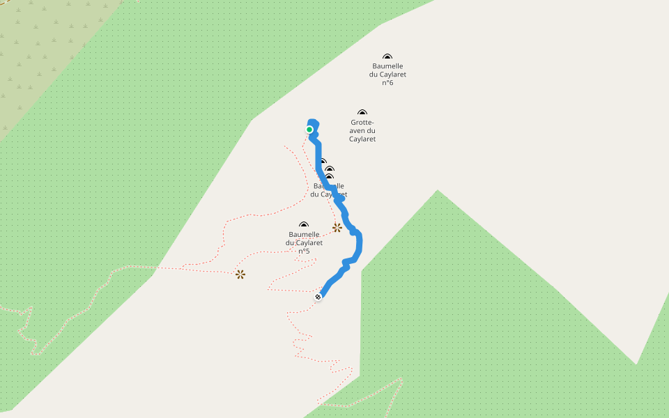 Sentier vers Arche (difficile) walking route map in Saint-Jean-de-Buèges