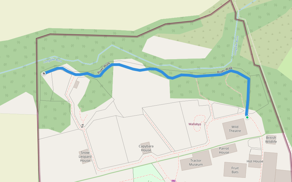 River Walk walking route map in Felton