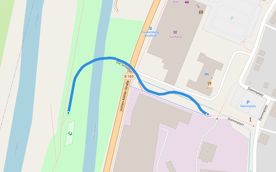Die Schlange walking route map in Frankenberg/Sa.