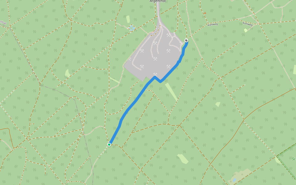 Kohlweg walking route map in Argenthal