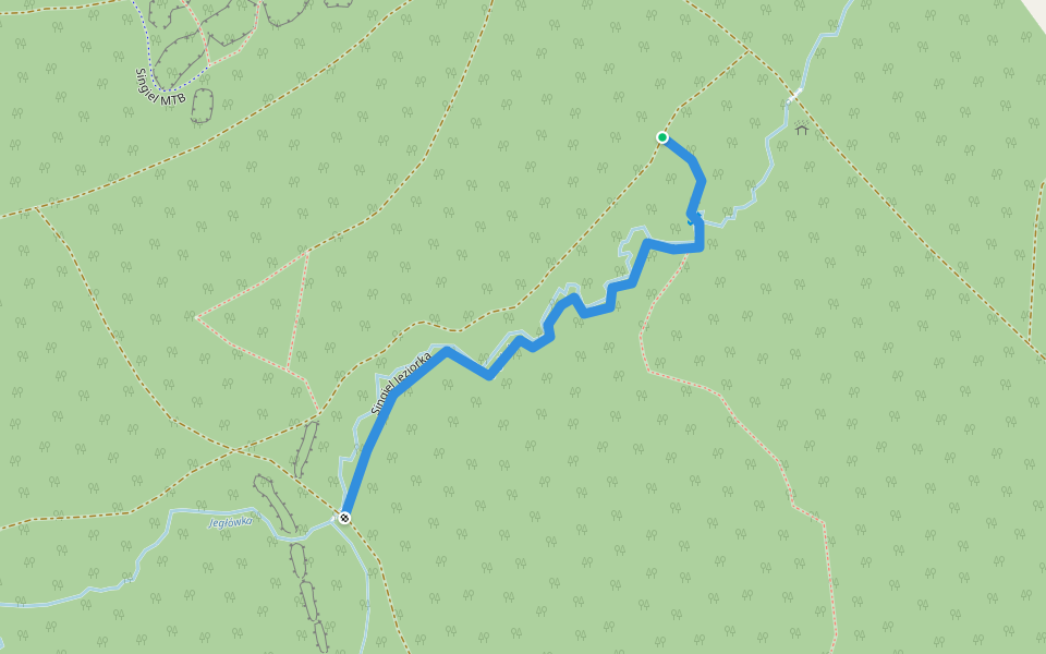 Singiel Jeziorka walking route map in Jegłowa