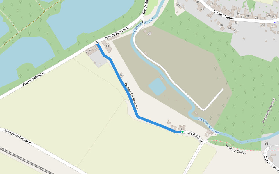 Sentier des Bouloux walking route map in Brugelette