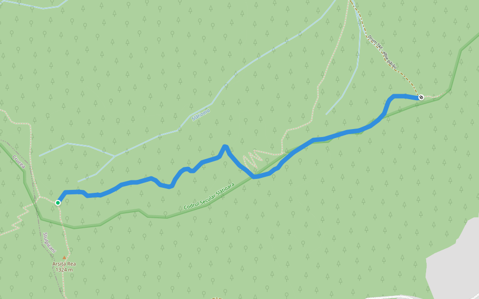 Poteca forestiera walking route map in Gemenea