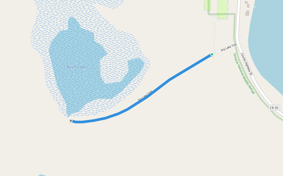 Dry Lake Trail walking route map in Ponsford