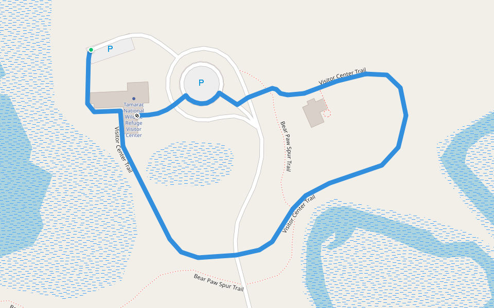 Visitor Center Trail walking route map in Rochert