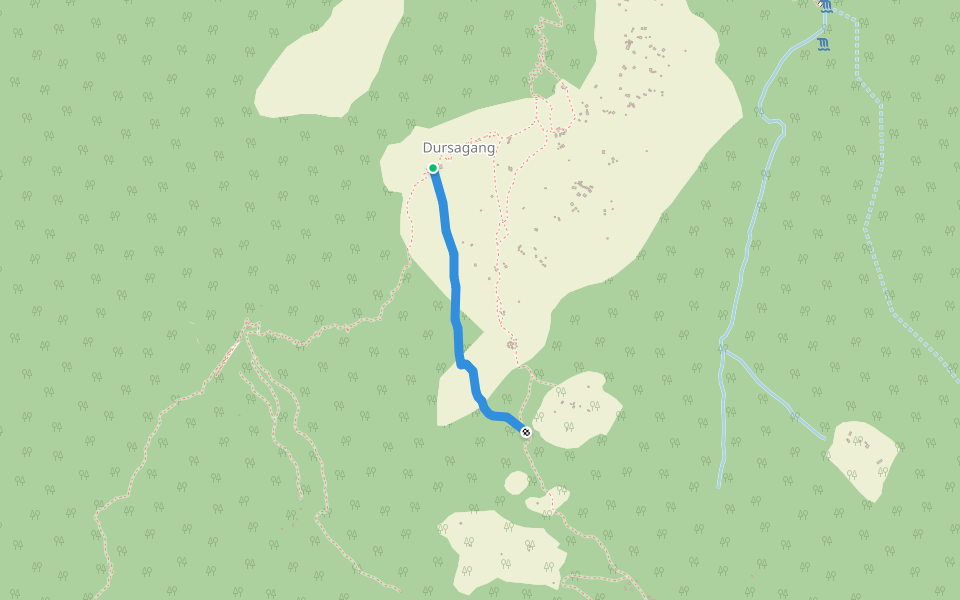 Gosain Kund Trek Dursagang walking route map in Dursagang