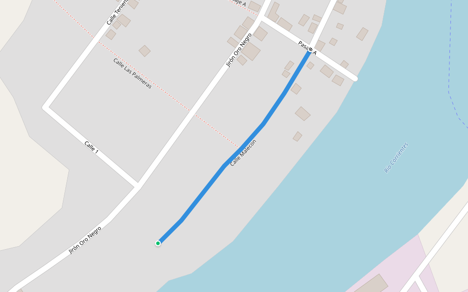 Calle Malecon walking route map in Trompeteros