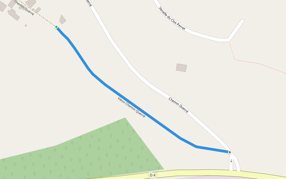 Vieux Chemin Querré walking route map in Binic-Étables-sur-Mer