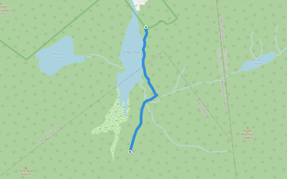 Kings Flow East Trail (blue) in New York | Walking Map