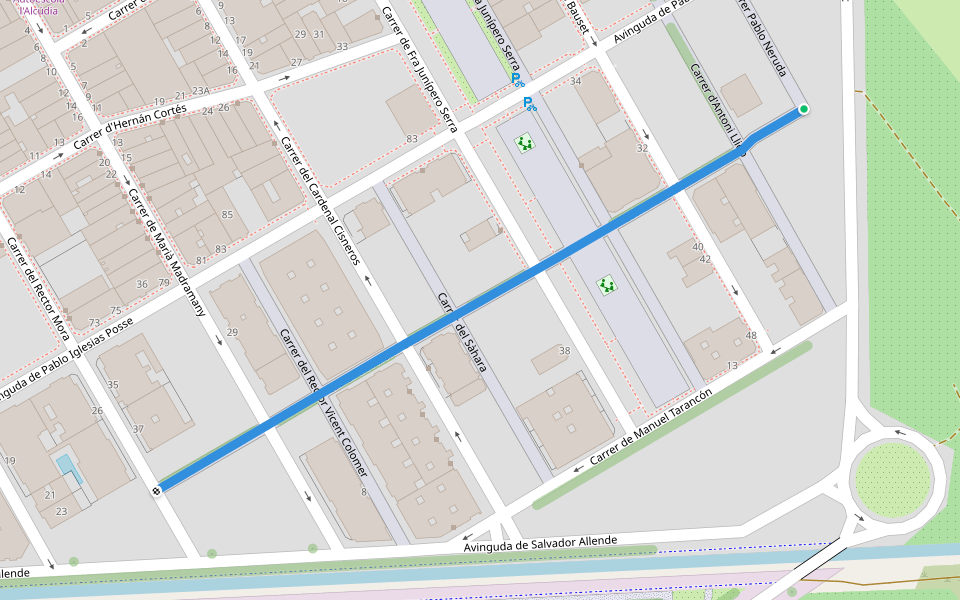 Carrer de Alfons Cuco walking route map in La Alcudia