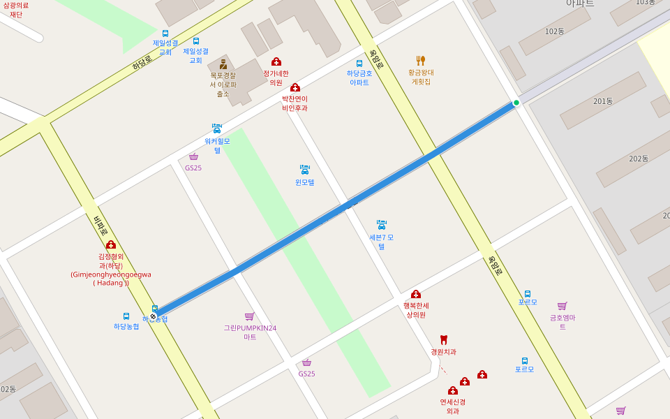 비파로116번길 walking route map in Mokpo-si