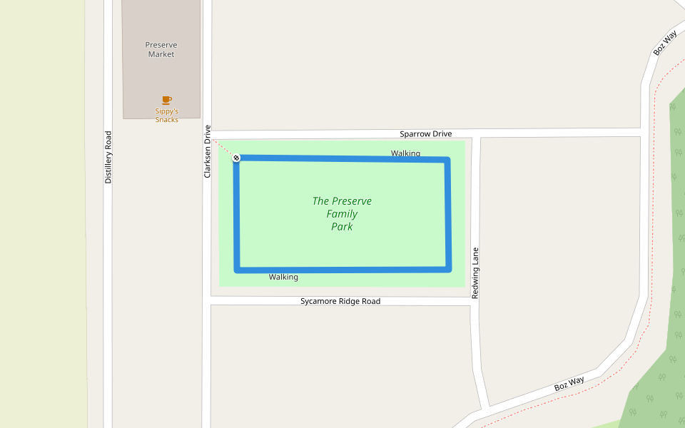 Walking walking route map in Belvidere