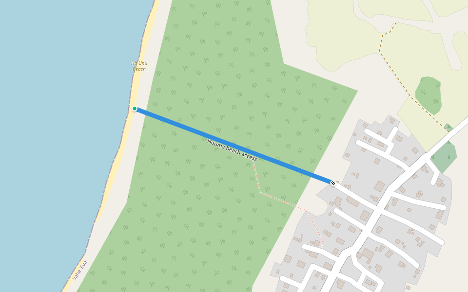 Houma beach access walking route map in Ohonua
