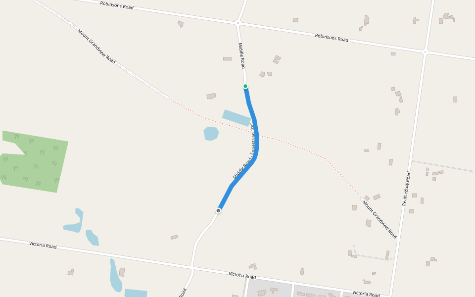 Middle Road - Equestrian Trail walking route map in Pearcedale