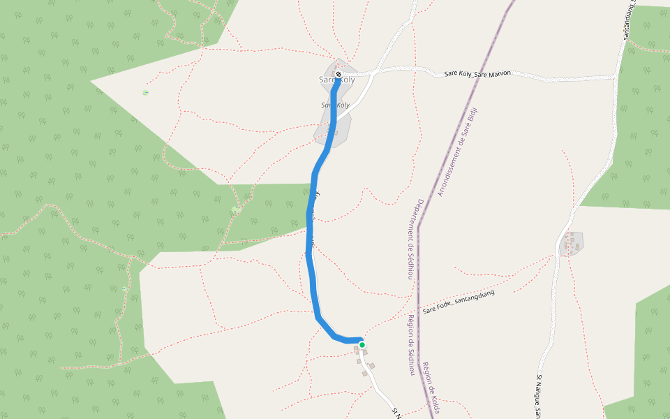 Sare Fode_Sare koly walking route map in Sare Kolobri