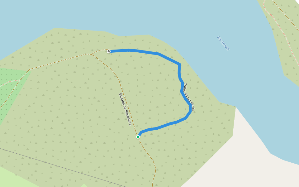 Trilho do Leopardo walking route map in A dos Negros