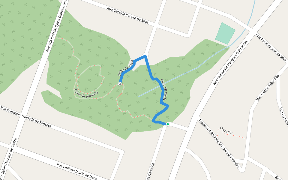 Trilha da mata walking route map in Lavras