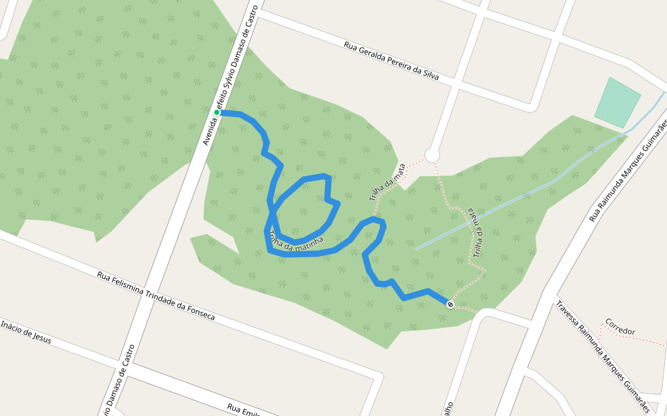 Trilha da matinha walking route map in Lavras