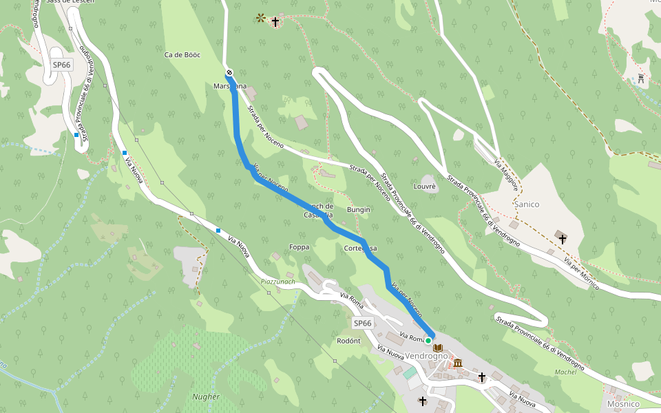 Via per Noceno walking route map in Vendrogno