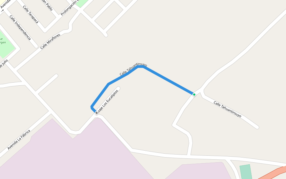 Calle Tahuantinsuyo walking route map in Chiclayo