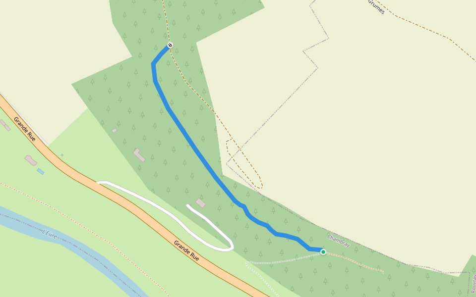 chemin walking route map in Chambray