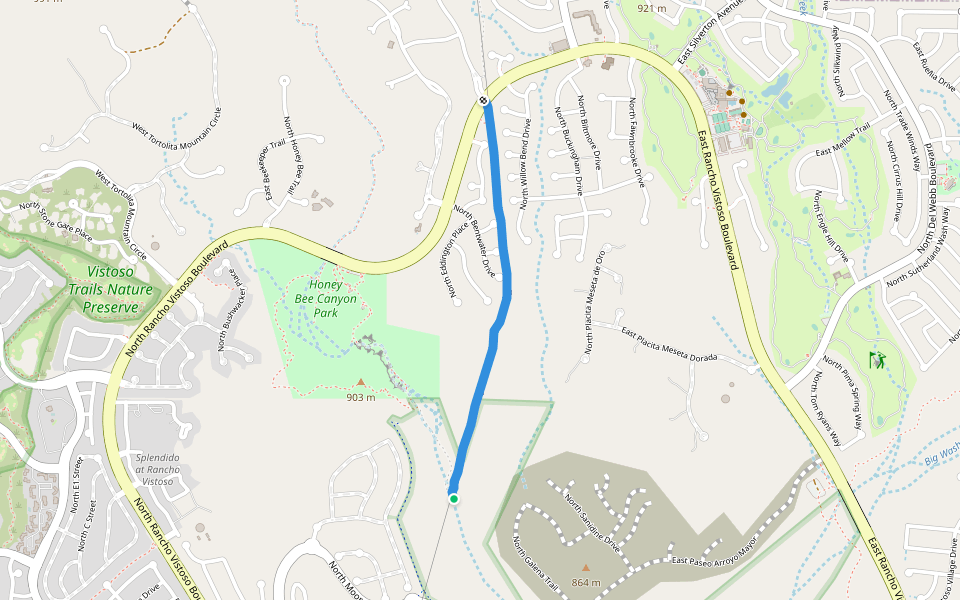 Wapa Line #180 walking route map in Oro Valley