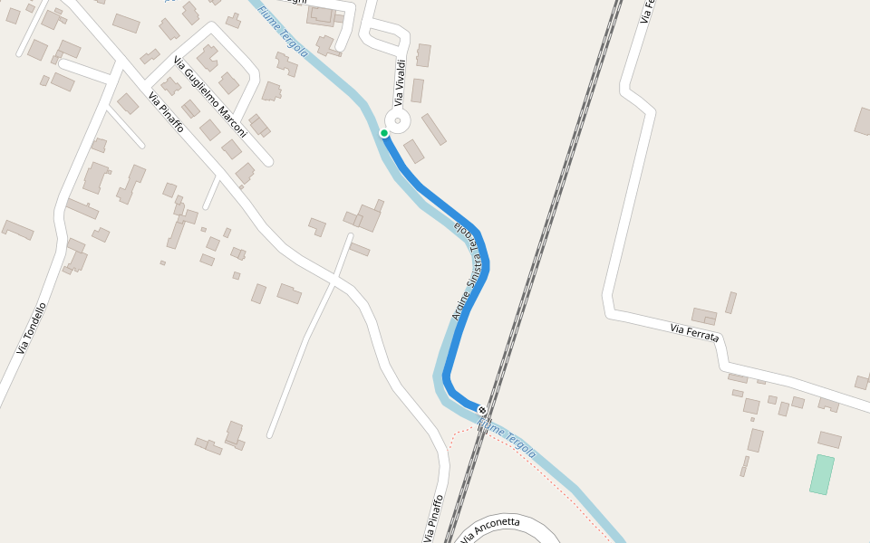 Argine Sinistra Tergola walking route map in San Giorgio delle Pertiche