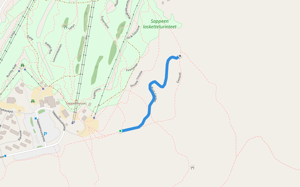 Rock Garden walking route map in Sappee