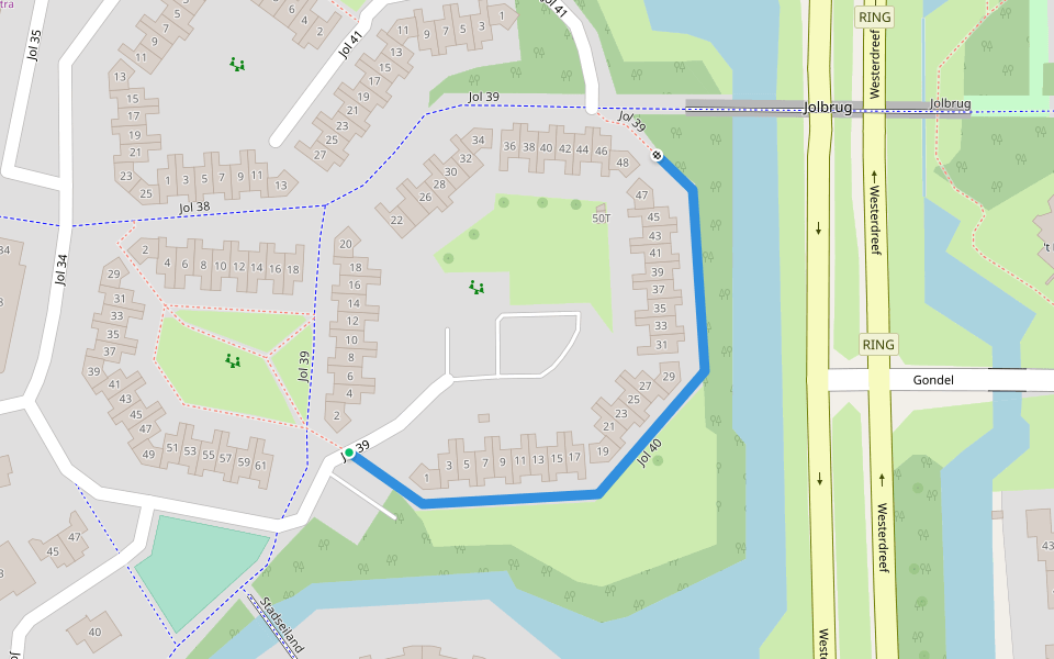 Jol 40 walking route map in Lelystad