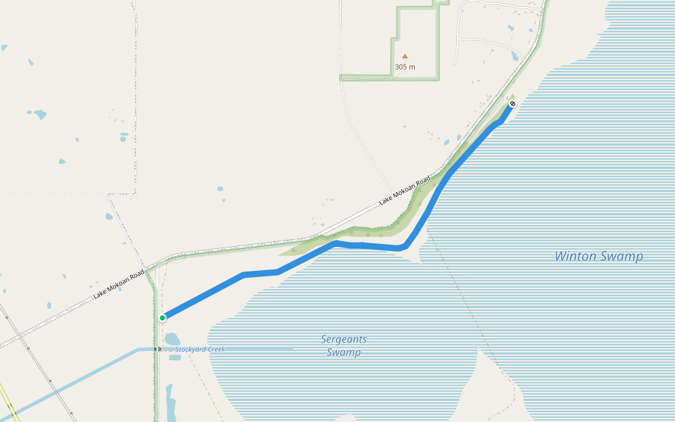 Benalla-Winton Discovery Trail walking route map in Winton North