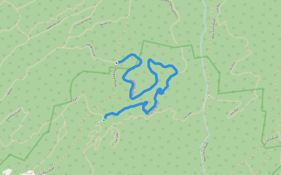 Missing Persons walking route map in Granby