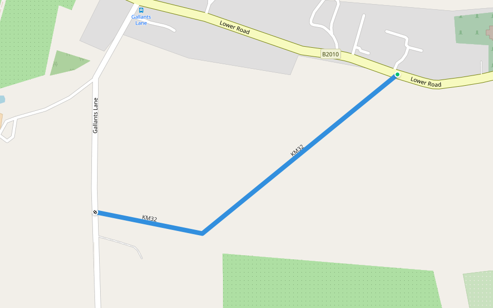 KM32 walking route map in East Farleigh