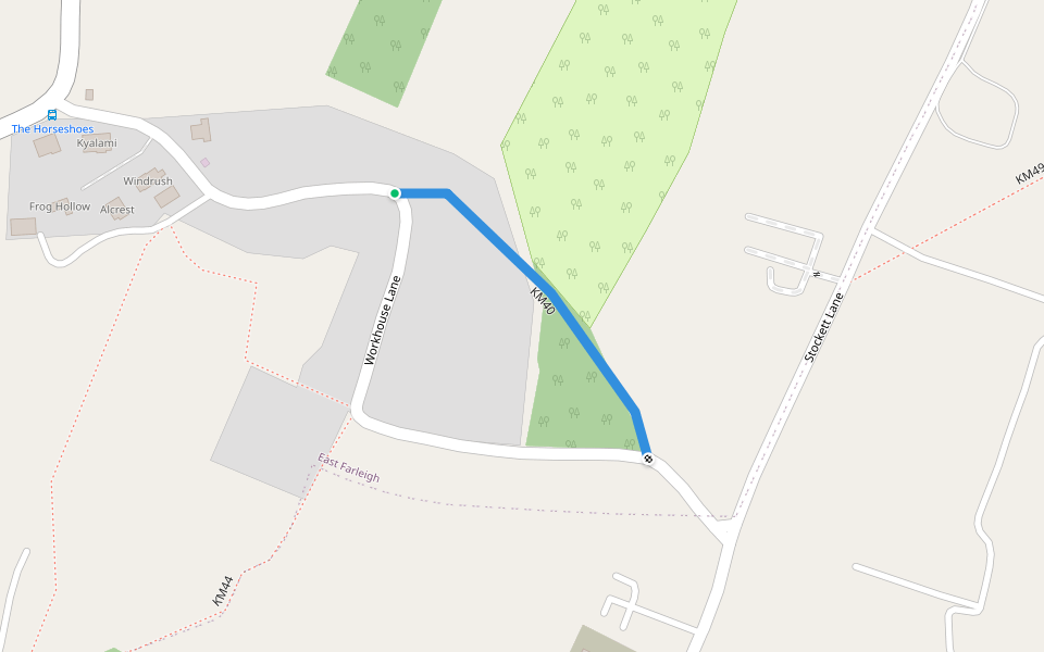 KM40 walking route map in East Farleigh
