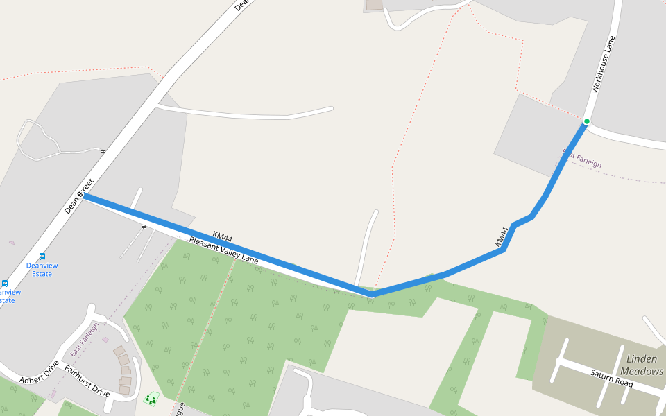 KM44 walking route map in East Farleigh
