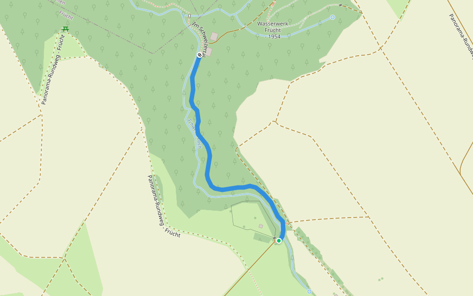 Im Schweizertal (Panorama-Rundweg - Frücht) walking route map in Frücht