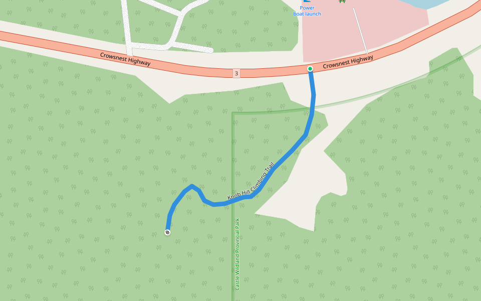 Knob Hill Climbing Trail walking route map in Hazell