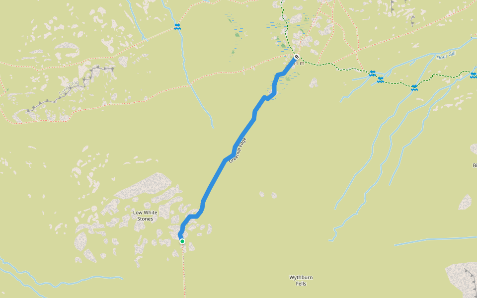 Greenup Edge walking route map in Watendlath