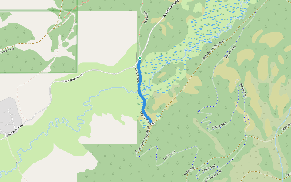 Coyote Creek walking route map in Truckee