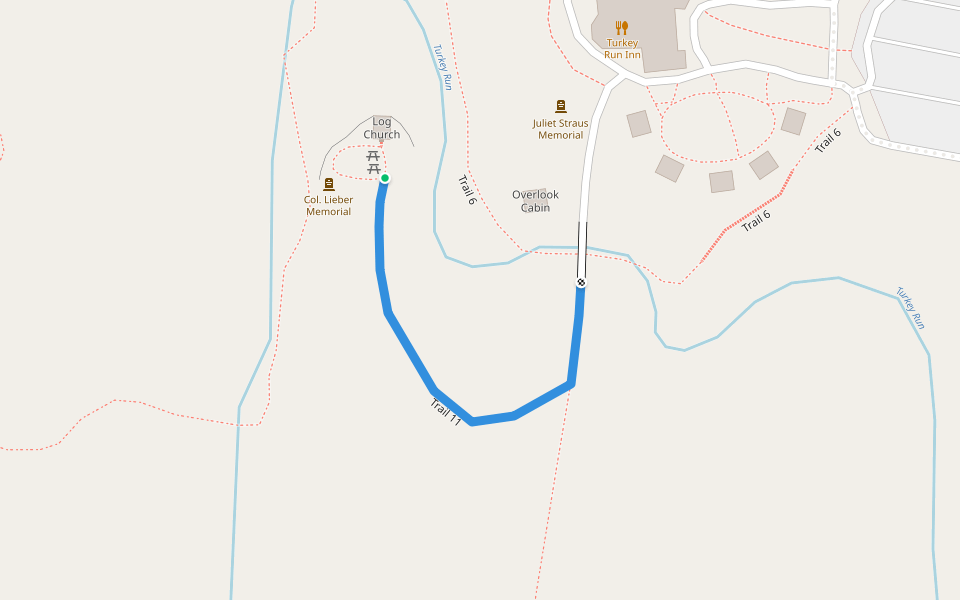 Trail 11 walking route map in Marshall